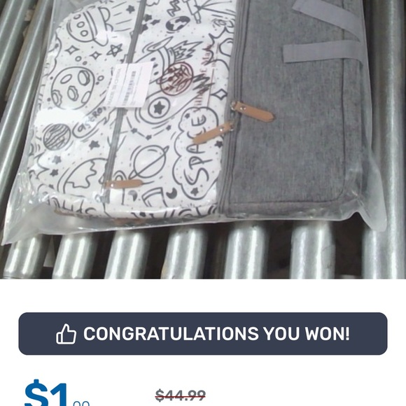 Village of Many Baby diaper bag/backpack space adventure  - White and Gray - Picture 2 of 8